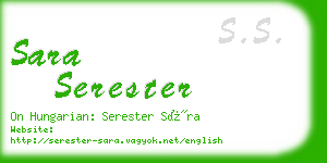 sara serester business card